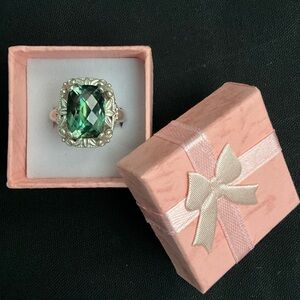 Orvieto Sterling Silver Green Quartz Ring - Size 6